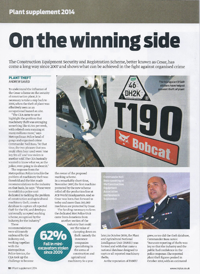 ON THE WINNING SIDE - Construction News Plant Supplement 2014