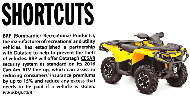 BRITISH DEALER NEWS ARTICLE ON CESAR FITTED TO CAN-AM ATV