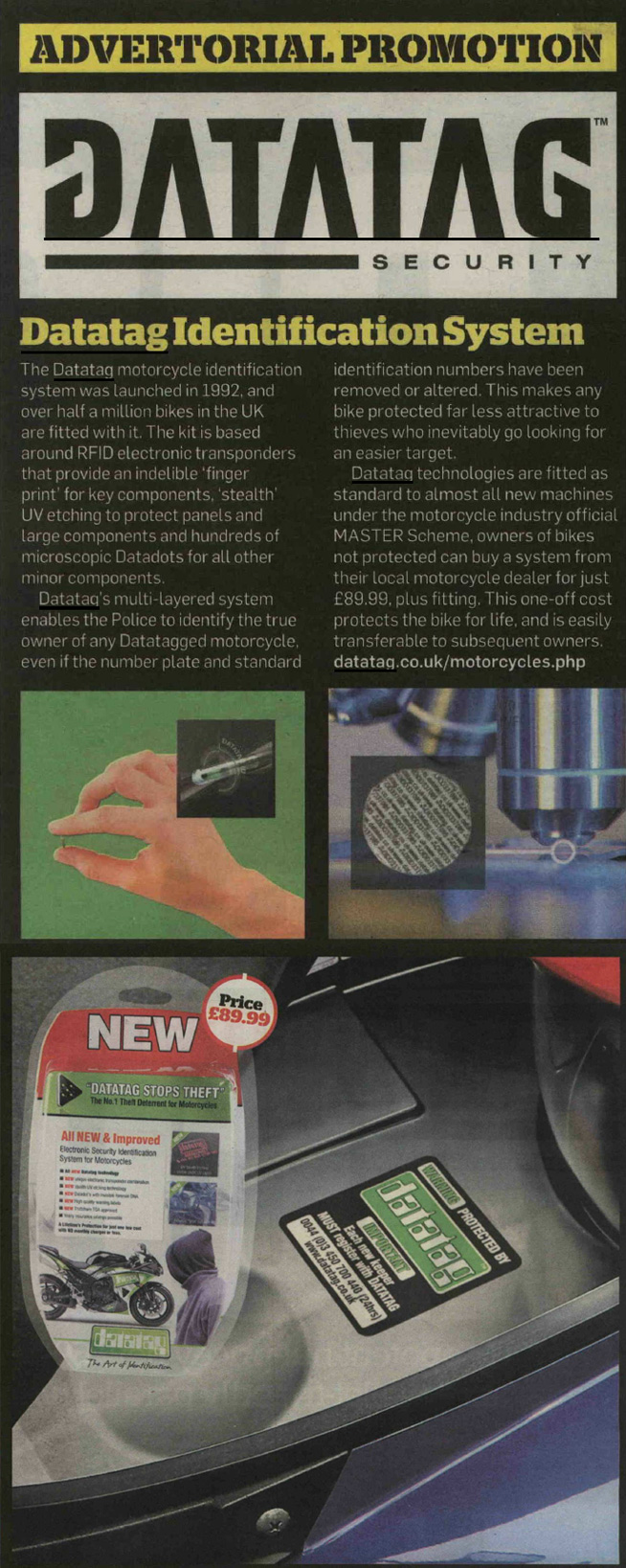 MCN NEWS ADVERTORIAL - DATATAG MOTORCYCLE SYSTEM