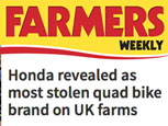 HONDA REVEALED AS MOST STOLEN QUAD BIKE BRAND ON UK FARMS