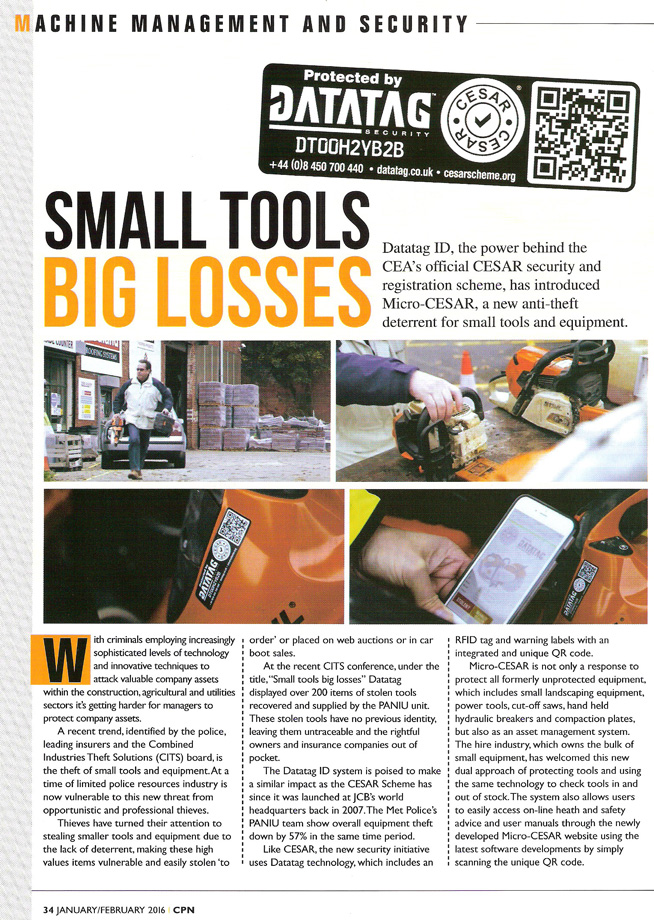 CPN NEWS ARTICLE - SMALL TOOLS BIG LOSSES