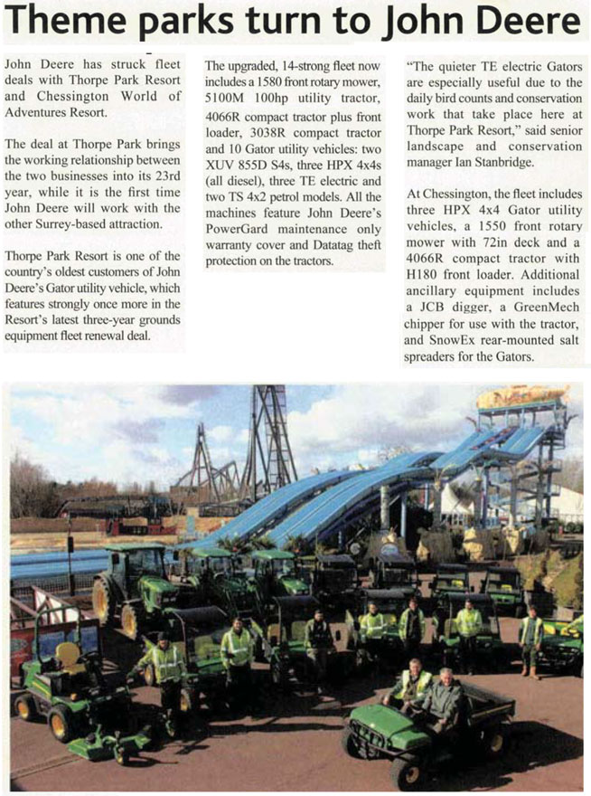 THEME PARK TURNS TO JOHN DEERE