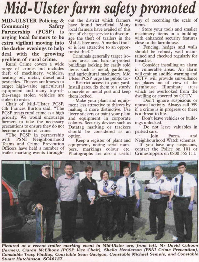 TYRONE COURIER NEWS FEATURE - MID-ULSTER FARM SAFETY PROMOTED