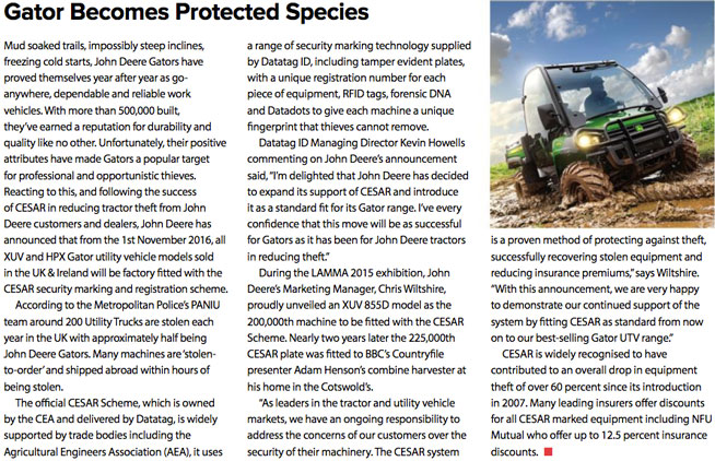 FEATURE ARTICLE CONSTRUCTION WORX - GATOR BECOMES PROTECTED SPECIES