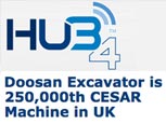 FEATURE ARTICLE IN HUB4 - Doosan excavator is 250,000th CESAR machine in UK