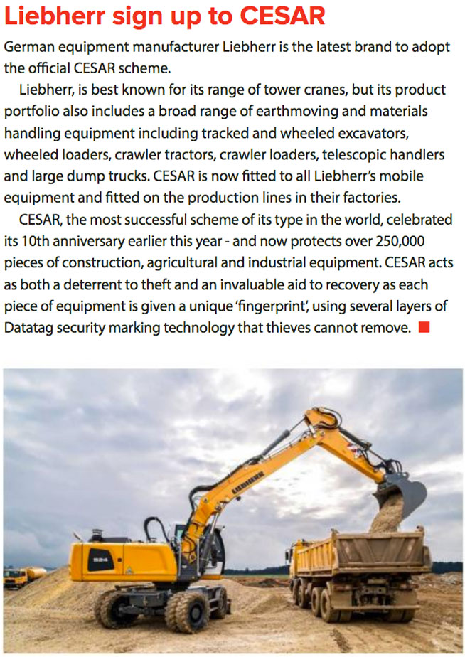 FEATURE ARTICLE CONSTRUCTION WORX - LIEBHERR SIGN UP TO CESAR